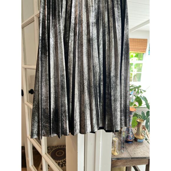 Zara Metallic Accordion Pleated Midi Skirt, Small - Picture 11 of 12